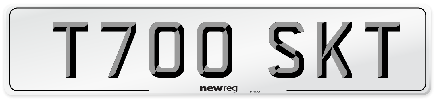 T700 SKT Number Plate from New Reg